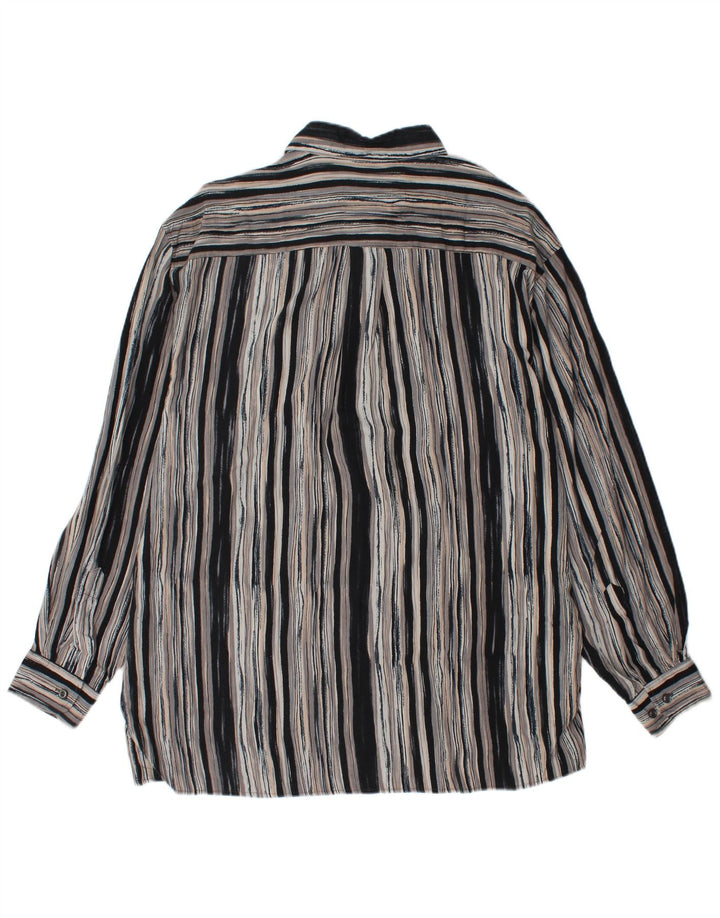 UMBERTO ROSETTI Herren-Overshirt-Hemd, Größe 15 1/2, mittelgrau gestreift