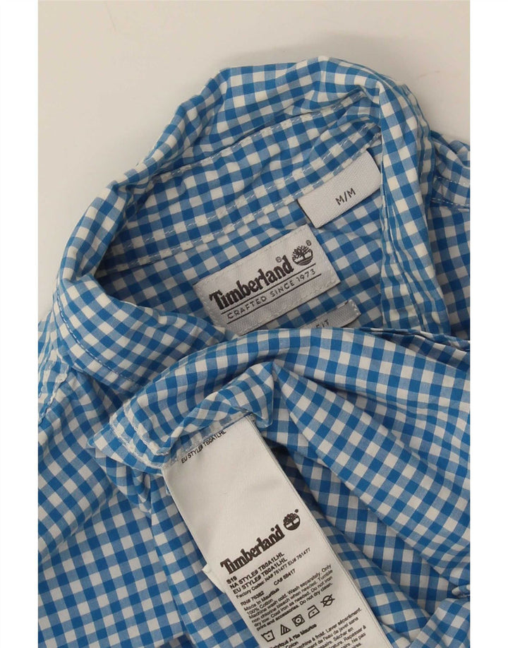 Timberland Herren-Hemd mit normaler Passform, mittelblau karierte Baumwolle