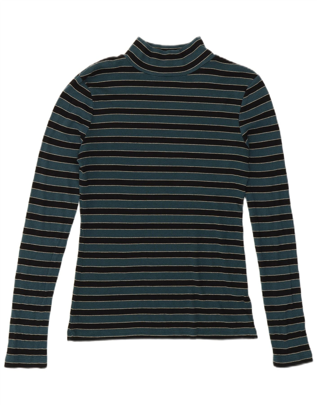 Fat Face Rollkragenpullover für Damen, Gr. 12, mittelgrün gestreift