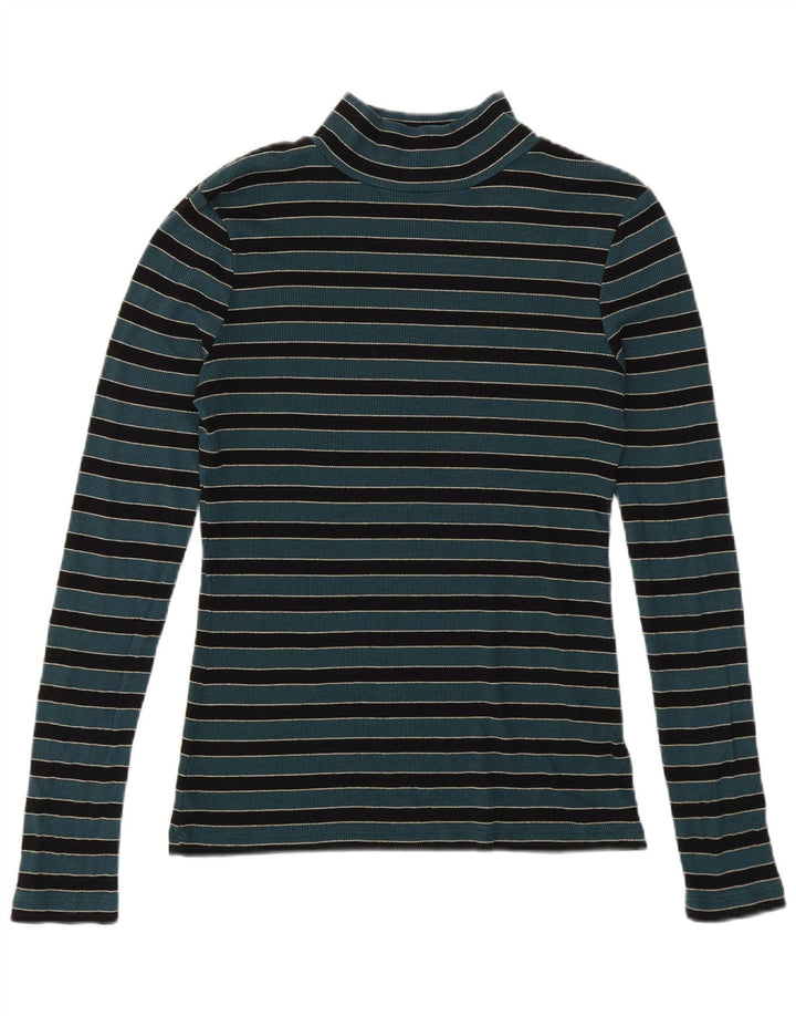 Fat Face Rollkragenpullover für Damen, Gr. 12, mittelgrün gestreift