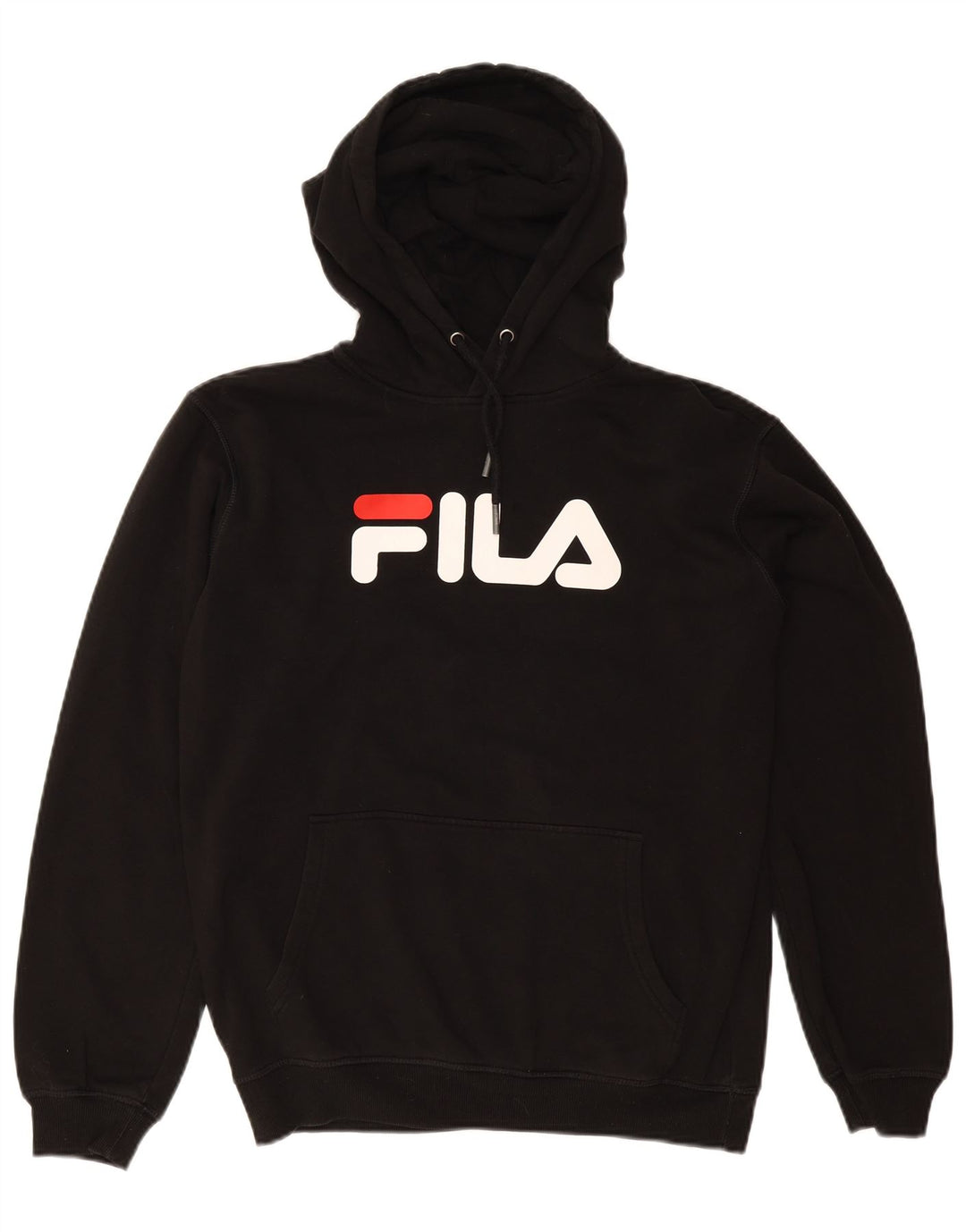 FILA Mens Graphic Hoodie Jumper Medium Black Cotton