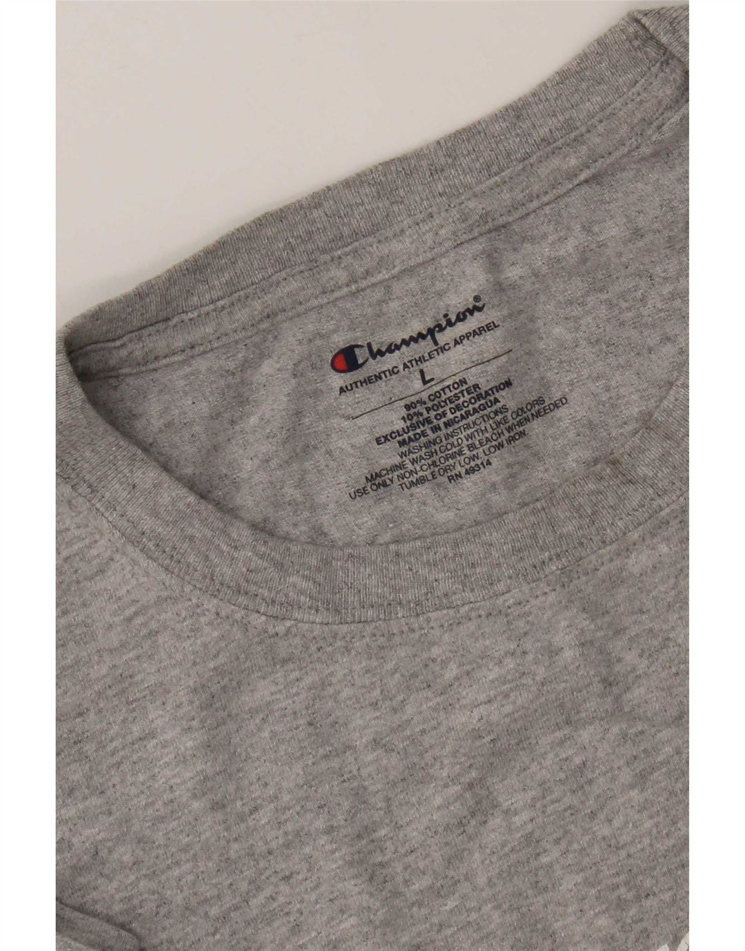 Champion Herren-T-Shirt mit Grafik, Größe L, aus grauer Baumwolle
