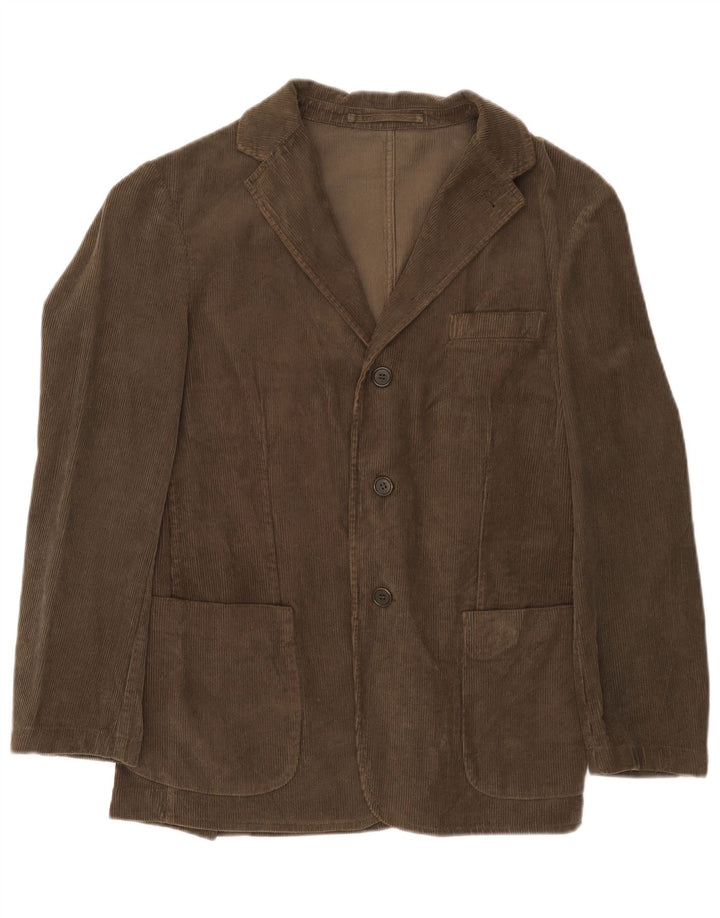 Alberto Aspesi Herren 3-Knopf-Blazer aus Cord, UK 38, Mittelbraun
