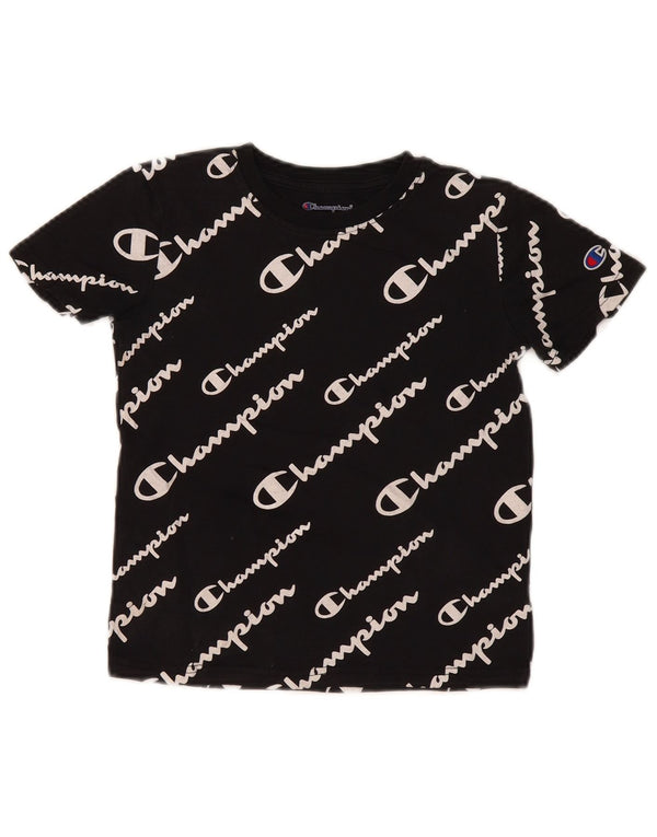 Champion T-Shirt mit Grafik für Jungen, 7–8 Jahre, Größe S, schwarze Baumwolle