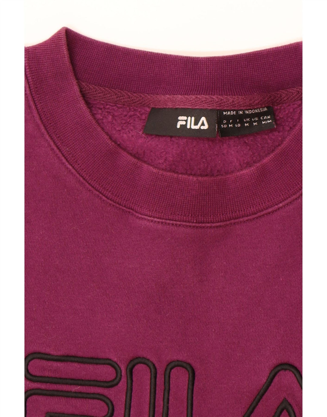 FILA Mens Graphic Sweatshirt Jumper Medium Purple Cotton