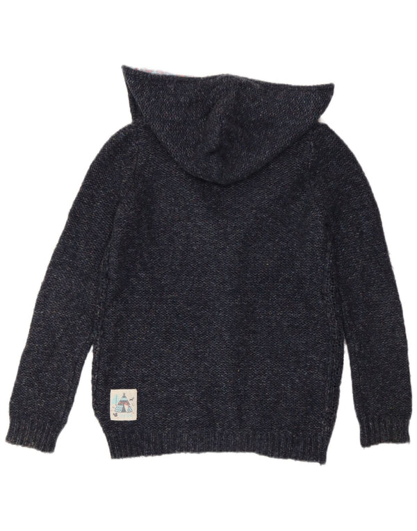 Fat Face Mädchen-Strickjacke mit Kapuze, 12–13 Jahre, Marineblau meliert