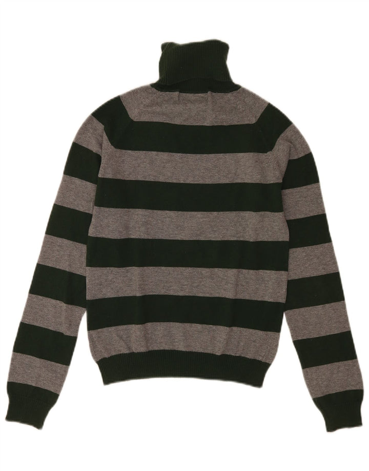 Rollkragenpullover für Damen von Zara, Gr. 12, mittelgrau, gestreift, Baumwolle
