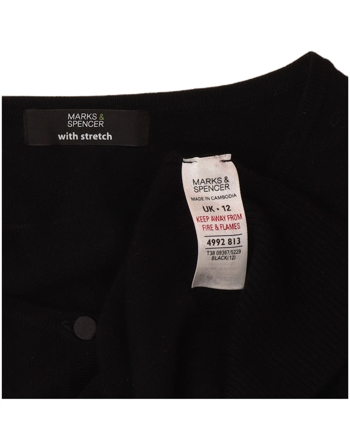 Marks & Spencer Damen-Cardigan-Pullover UK 12 Mittelschwarze Viskose