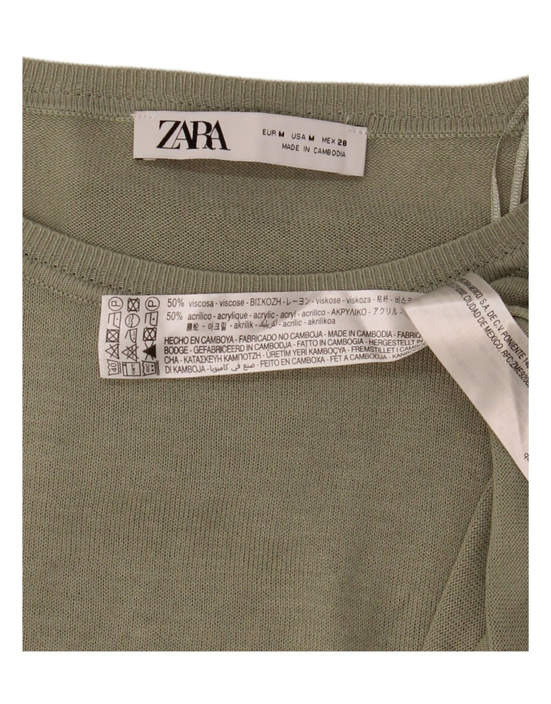 Zara Damen-Blusenoberteil mit lockerer Passform, UK 14, mittlere Khaki-Viskose