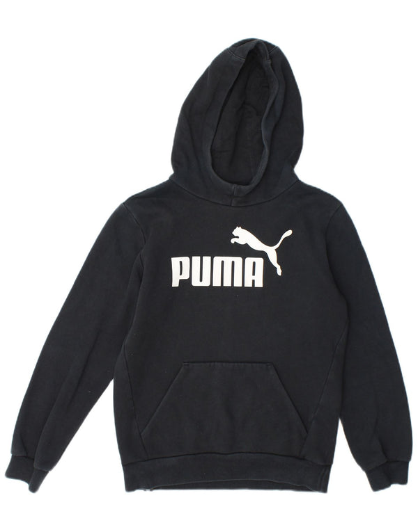 Puma Kapuzenpullover mit Grafik für Jungen, 11–12 Jahre, marineblaue Baumwolle