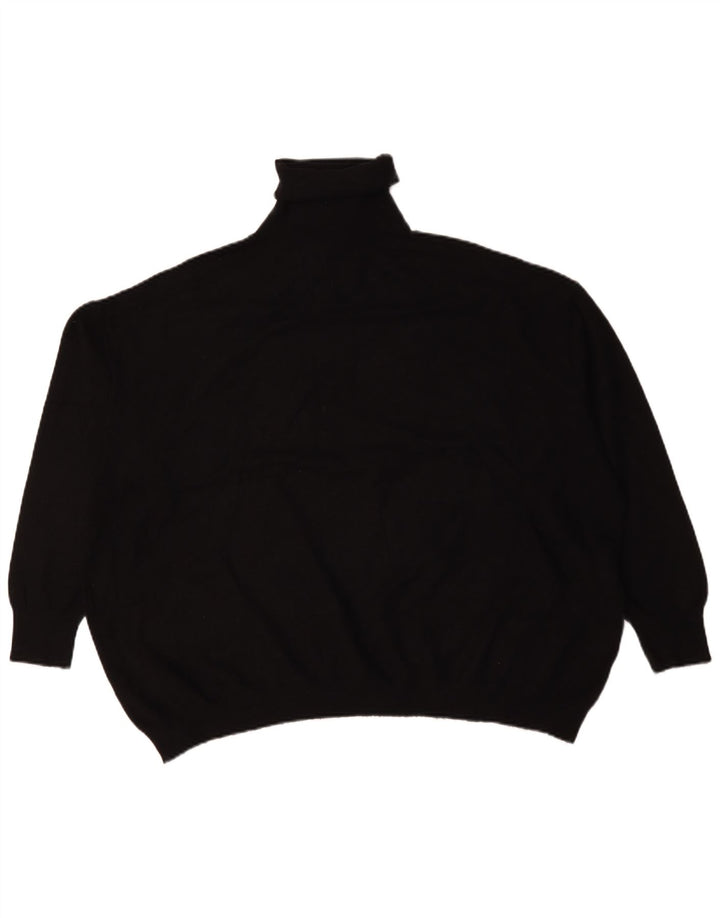 Übergroßer Rollkragenpullover von Zara für Damen, Gr. 14, mittlere schwarze Viskose