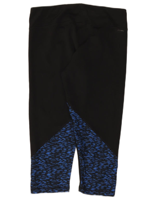 Adidas Damen Climalite Capri-Leggings UK 16/18 Large Schwarz gefleckt