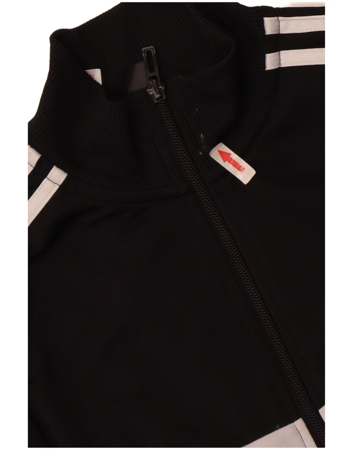Adidas Jungen-Trainingsanzug-Top-Jacke, 13–14 Jahre, schwarzes Colourblock-Polyester