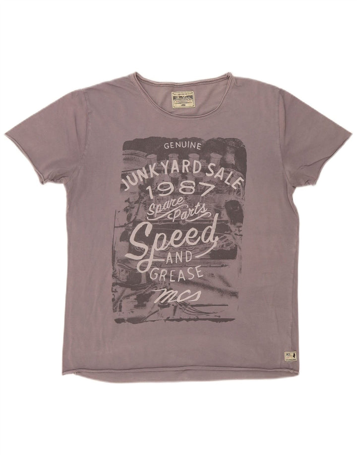 Marlboro Classics Herren-T-Shirt mit Grafik, Größe L, Grau