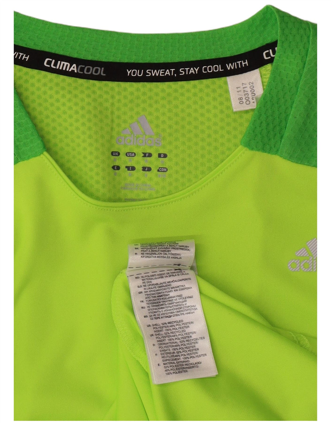 ADIDAS Herren Regular T-Shirt Mittelgrün gestreift Polyester Sport