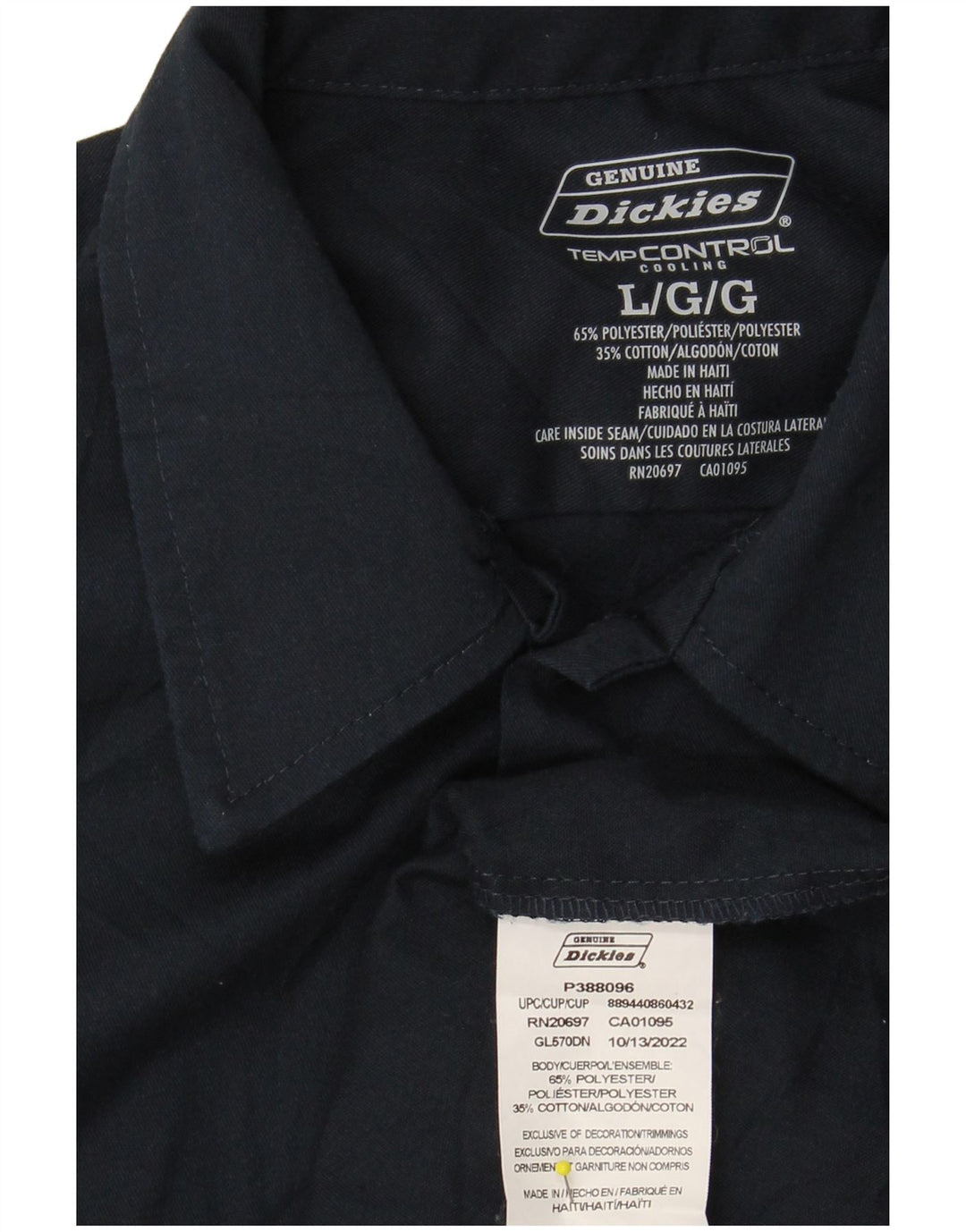 DICKIES Original-Hemd für Herren, groß, marineblau, Polyester