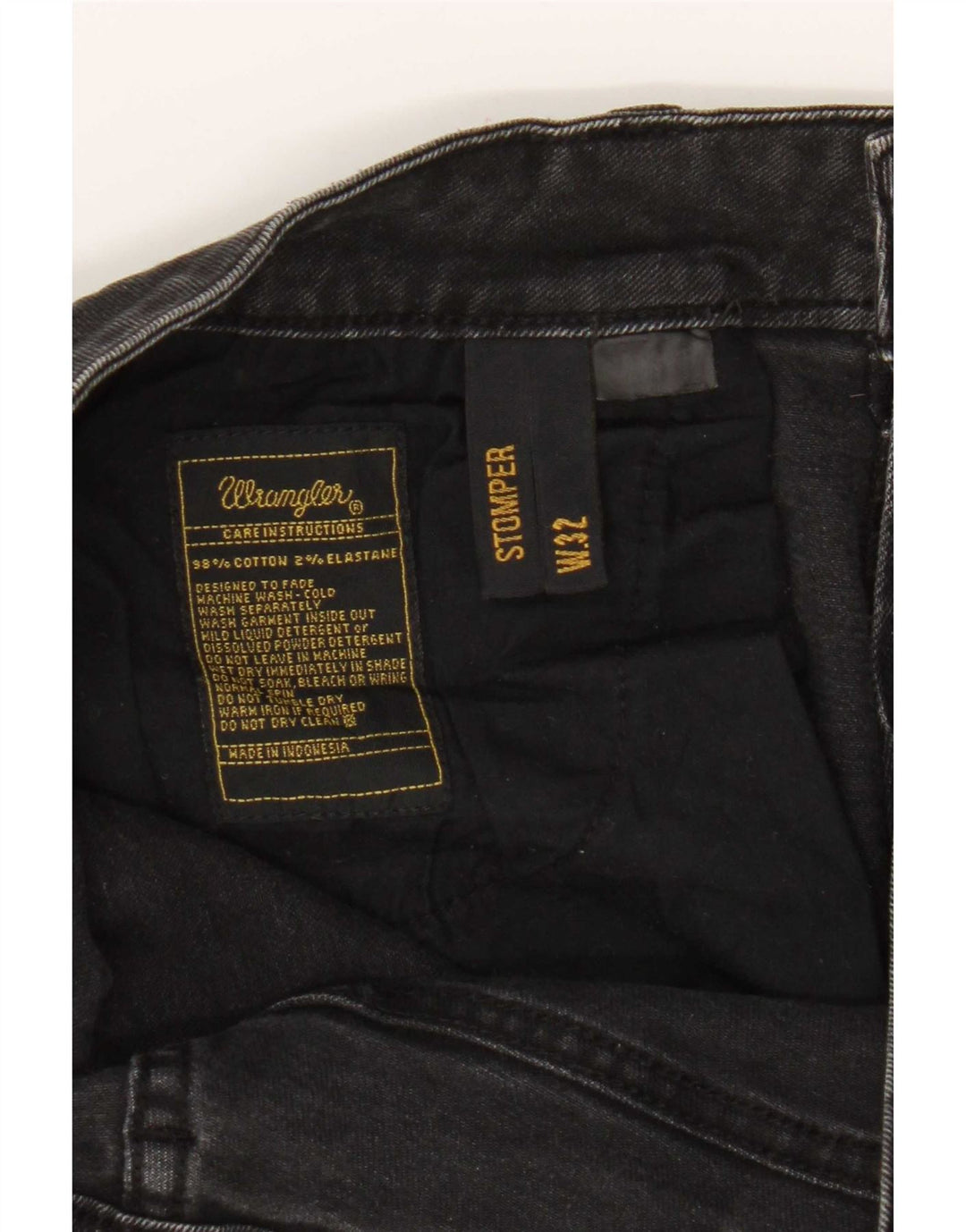 Wrangler Herren Stompers Slim Jeans W32 L30 Schwarze Baumwolle