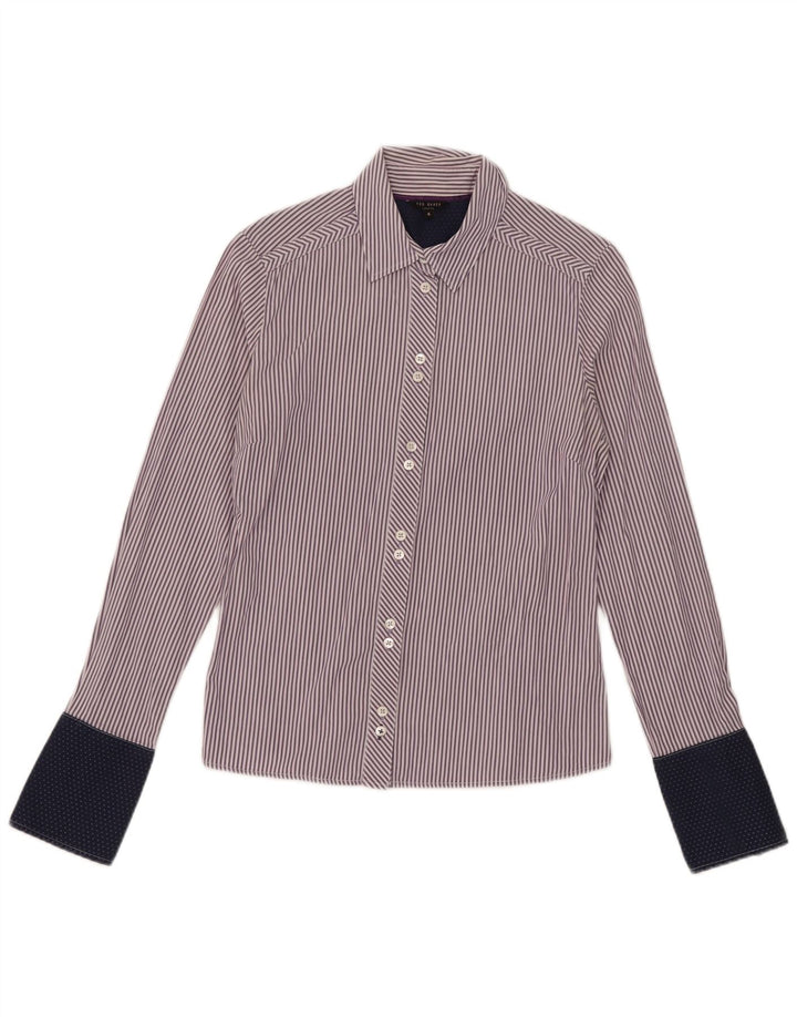 Ted Baker Damen-Hemd, Größe 4, groß, lila gestreift