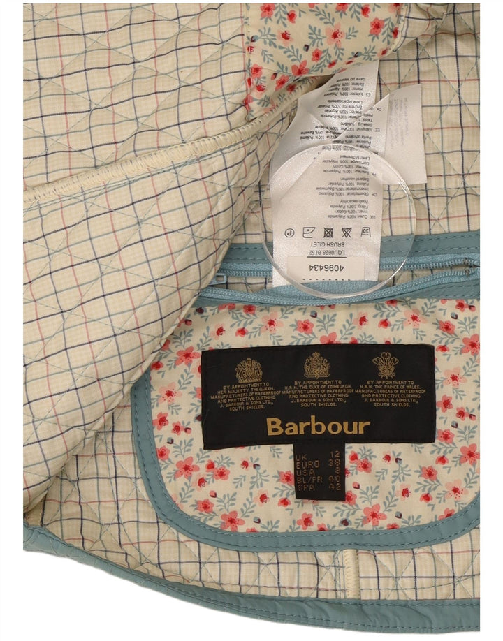 Barbour Damen Steppweste UK 12 Mittelblaues Polyamid