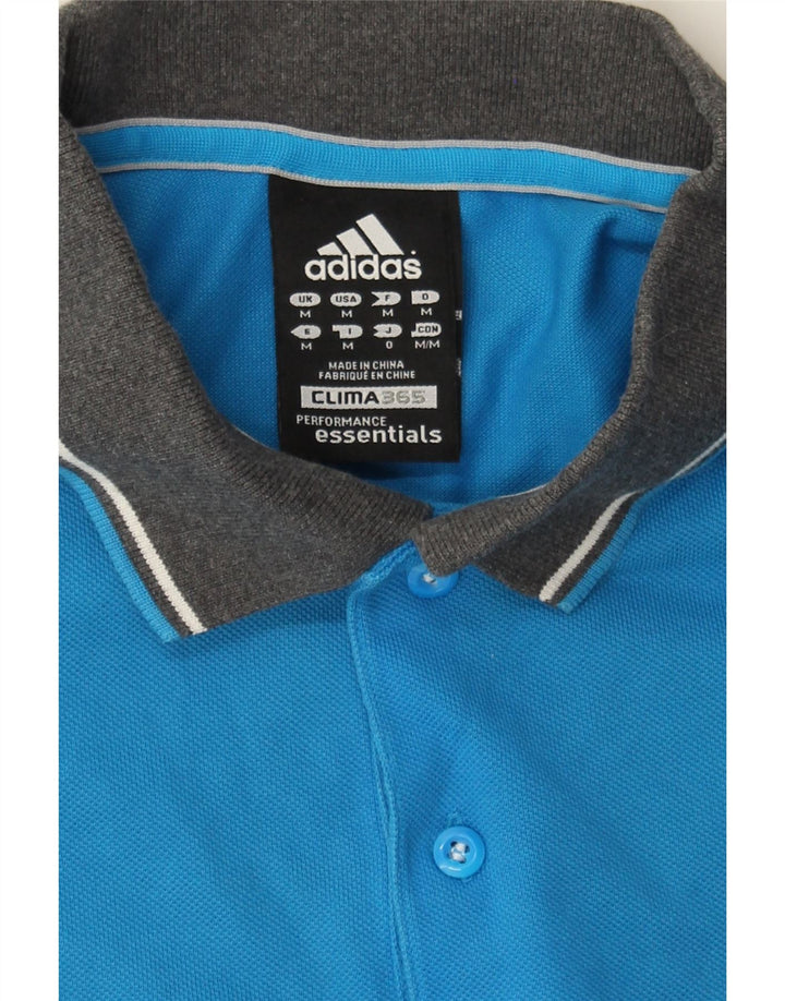 ADIDAS Mens Clima 365 Polo Shirt Medium Blue Cotton Vintage Adidas and Second-Hand Adidas from Messina Hembry 