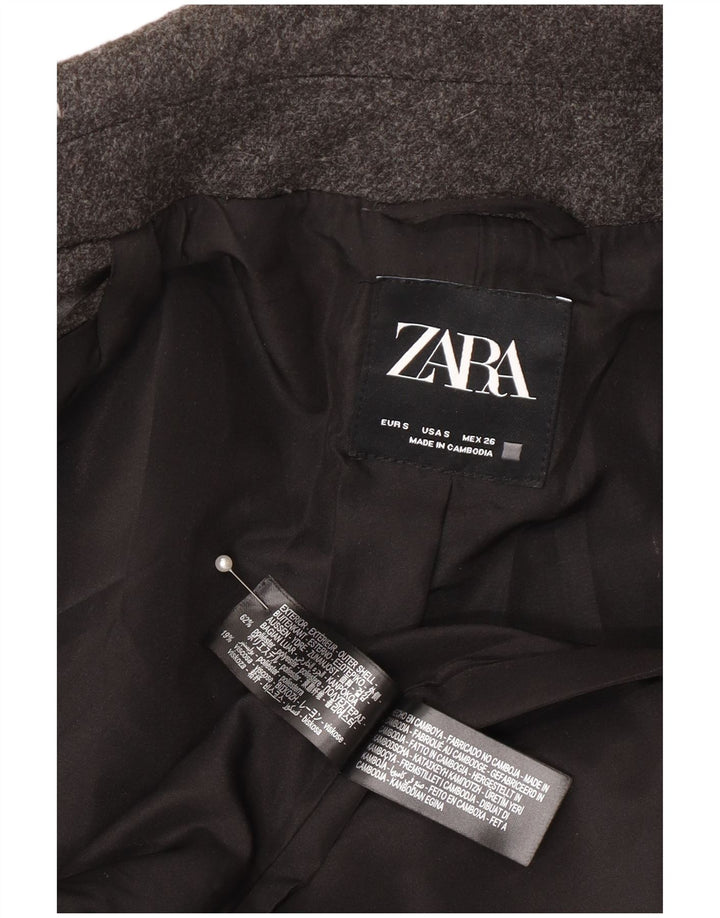 Zweireihiger, übergroßer Blazer von Zara für Damen, Gr. 10, Größe S, Grau