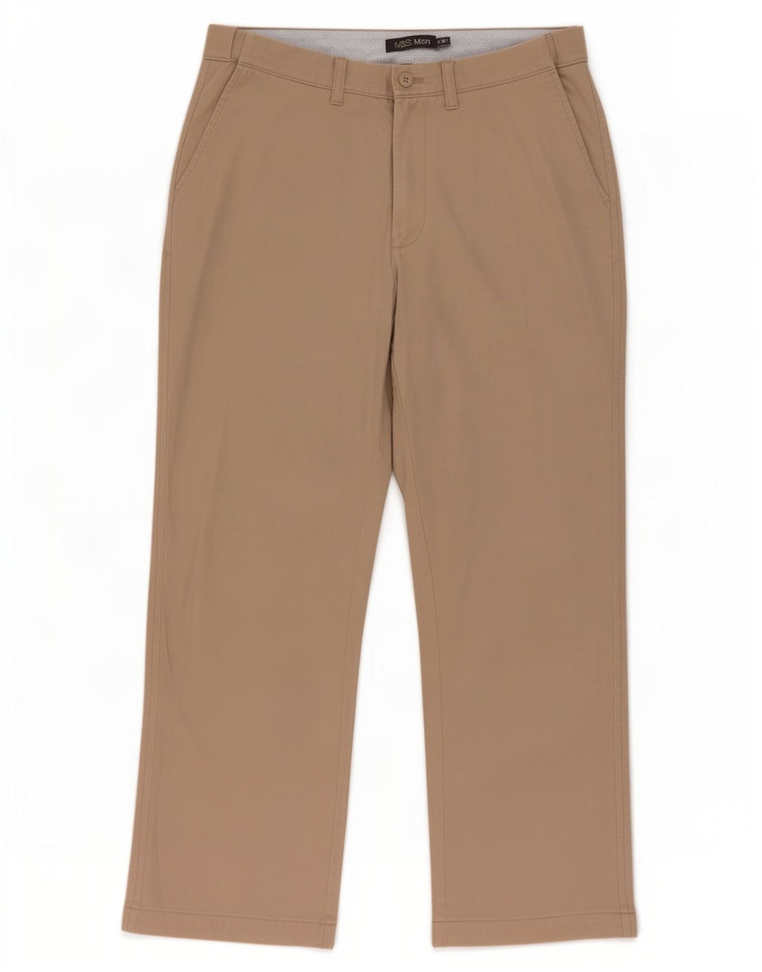 Gerade Herren-Chinohose von Marks & Spencer, W36, L31, Beige, Polyester