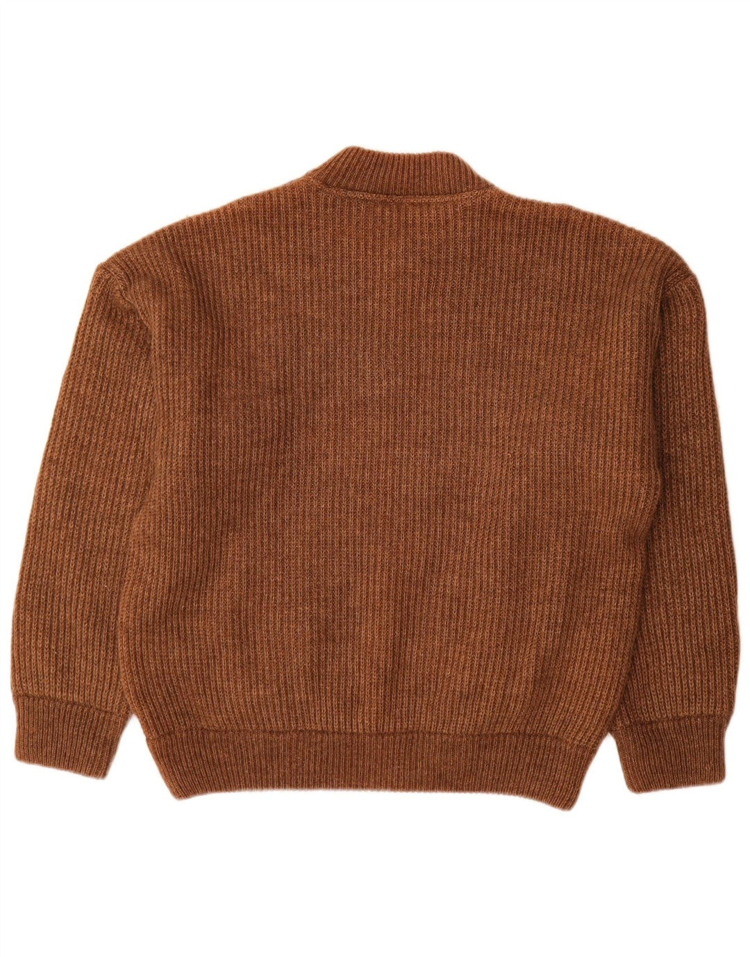 Ivy Oxford Herren-Pullover mit Knopfkragen, große braune Wolle