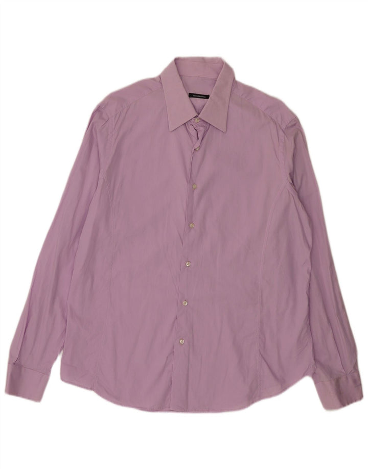 Roccobarocco Herrenhemd XL Lila Baumwolle
