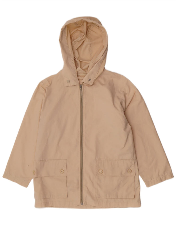 Vintage Damen Kapuzen-Utility-Jacke UK 12 Medium Beige