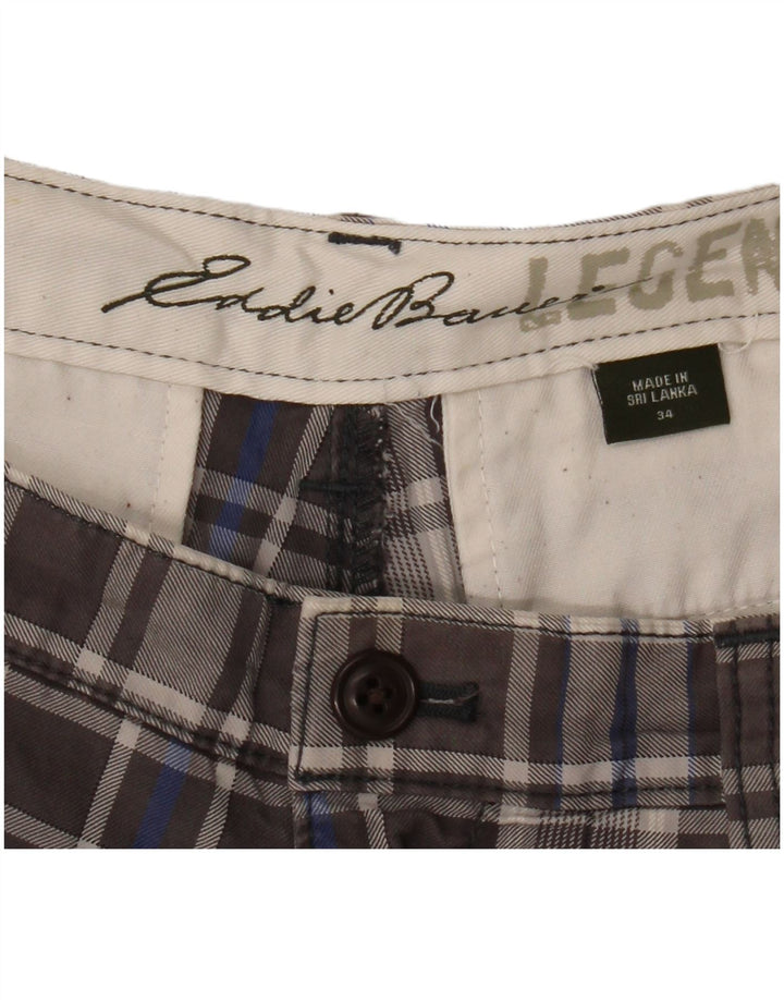 EDDIE BAUER Herren Chino-Shorts W34, groß, grau kariert