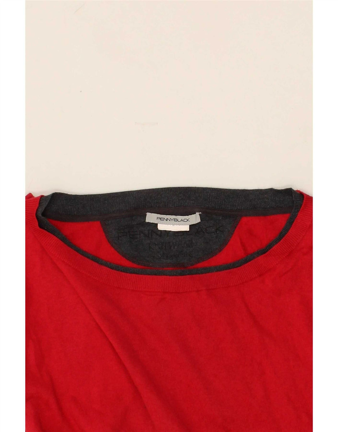 PENNY BLACK Womens Knit Top UK 20 2XL Red Vintage Penny Black and Second-Hand Penny Black from Messina Hembry 