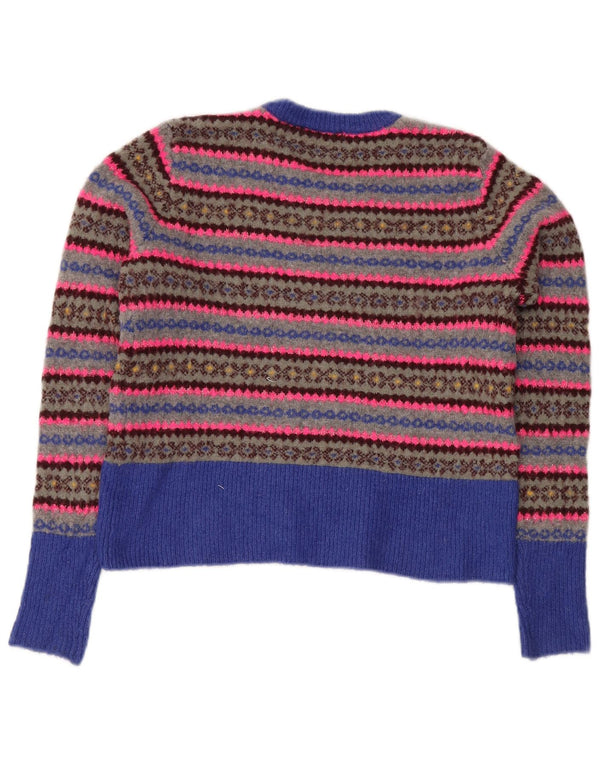 ZARA Damen-Pullover mit Rundhalsausschnitt, Gr. 10, klein, mehrfarbig, Fair Isle