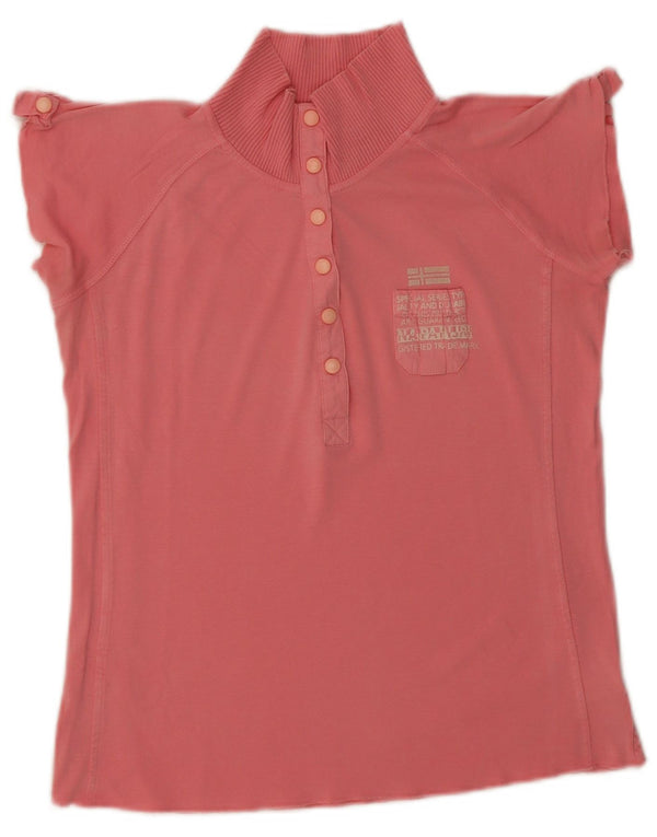Napapijri Damen T-Shirt Top UK 10 Small Rosa Baumwolle