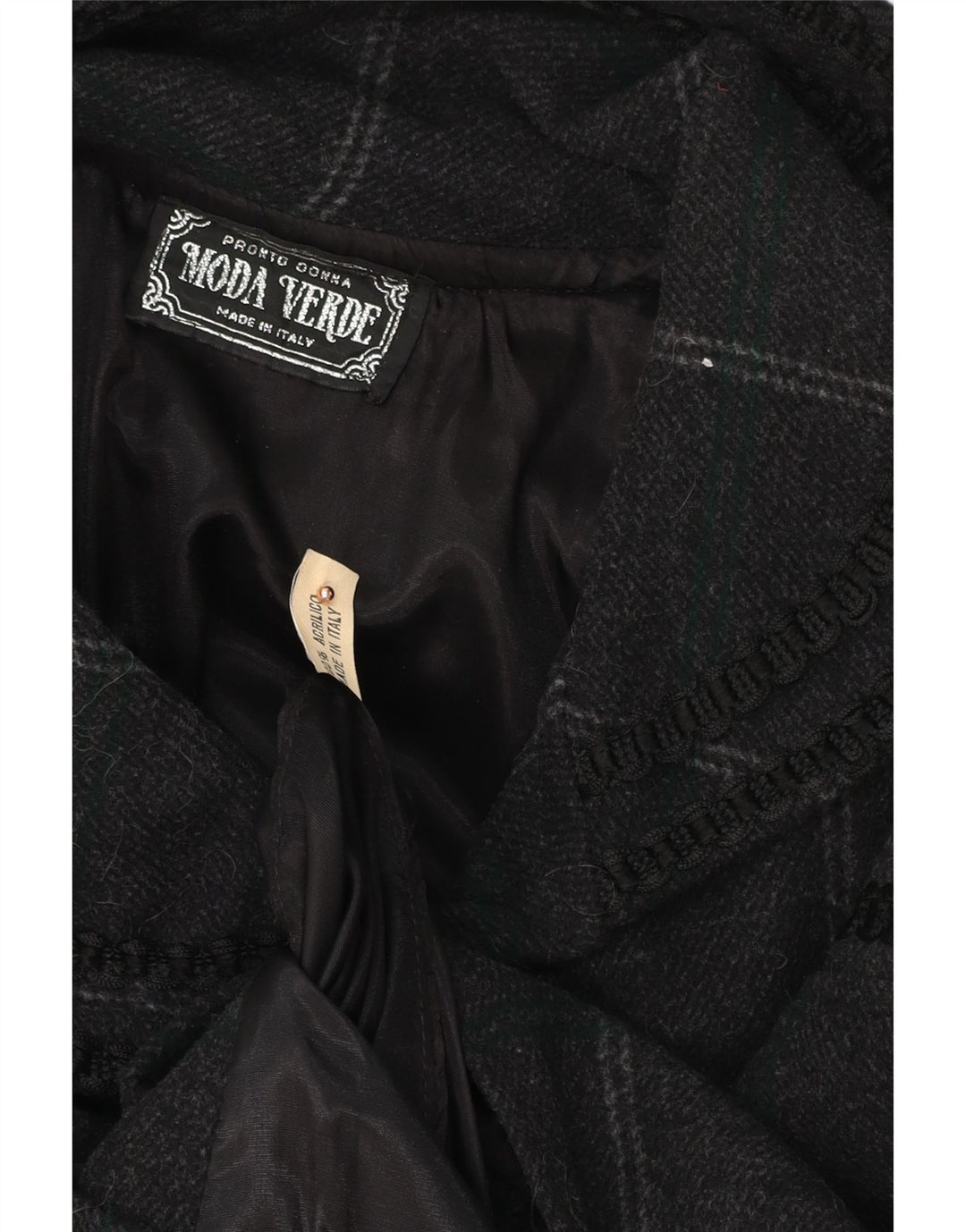 Vintage Damen Poncho Mantel Einheitsgröße Grau gestreift aus Acryl