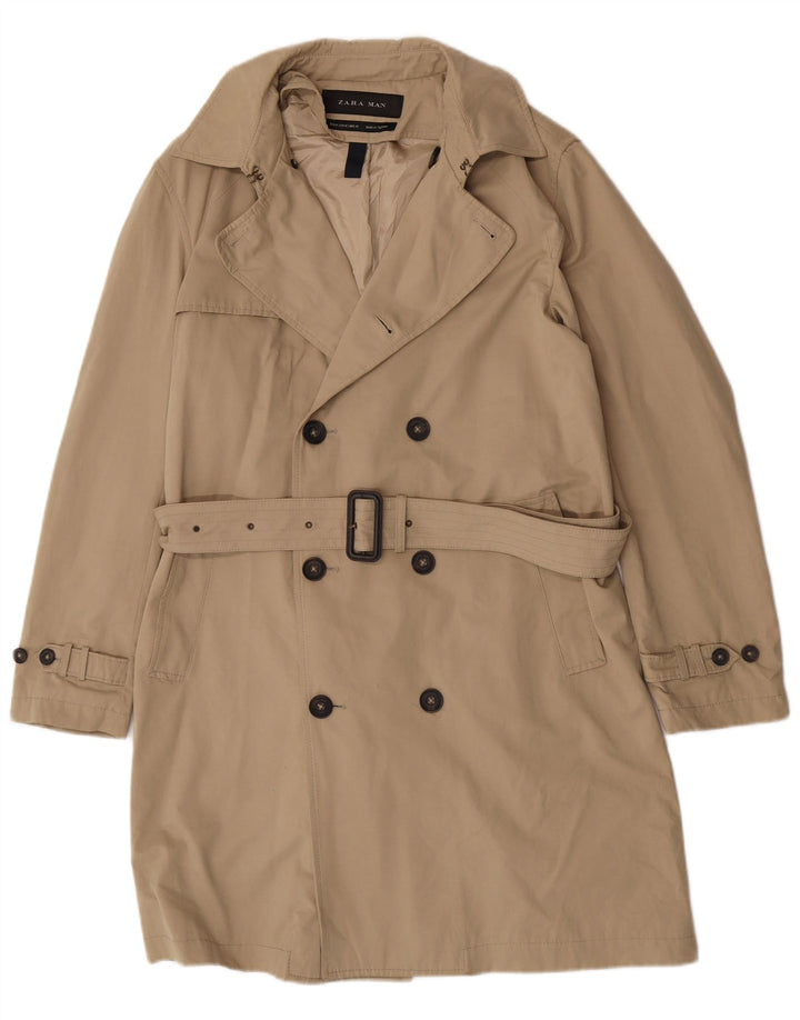Zara Herren Trenchcoat UK 38 Medium Beige Polyester
