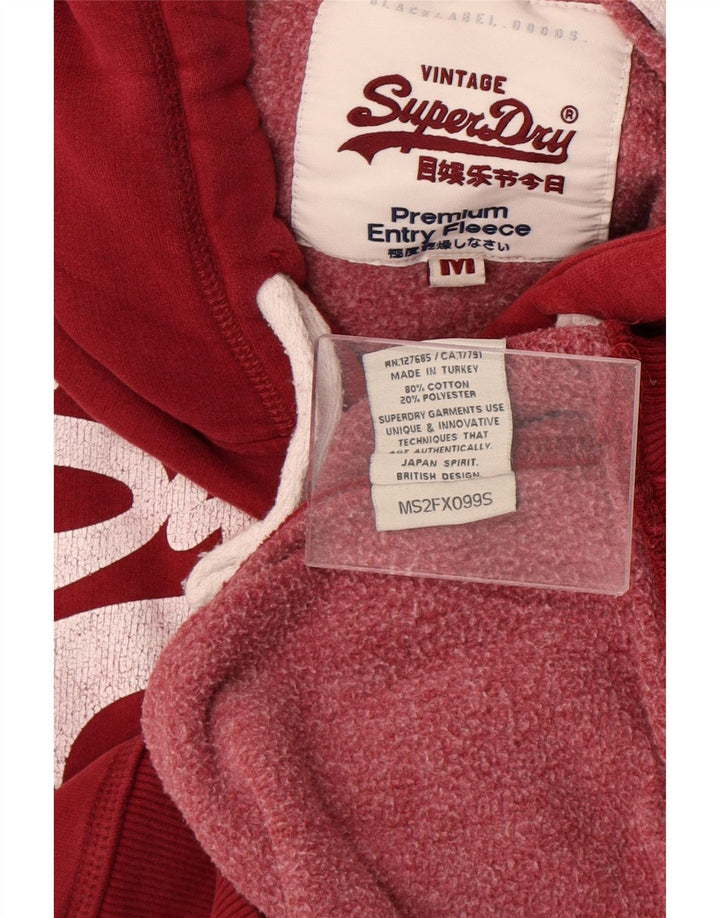 Superdry Herren-Kapuzenpullover mit Grafik, mittelrote Baumwolle