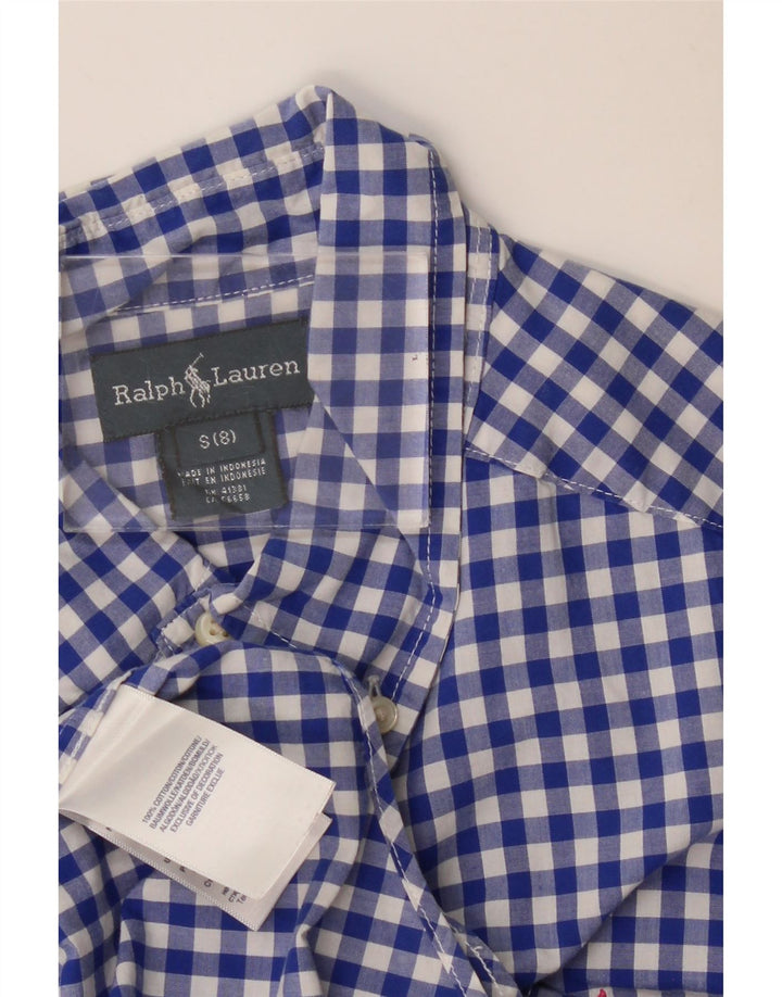 Ralph Lauren Jungen-Hemd, 7–8 Jahre, klein, blaues Gingham-Baumwolle
