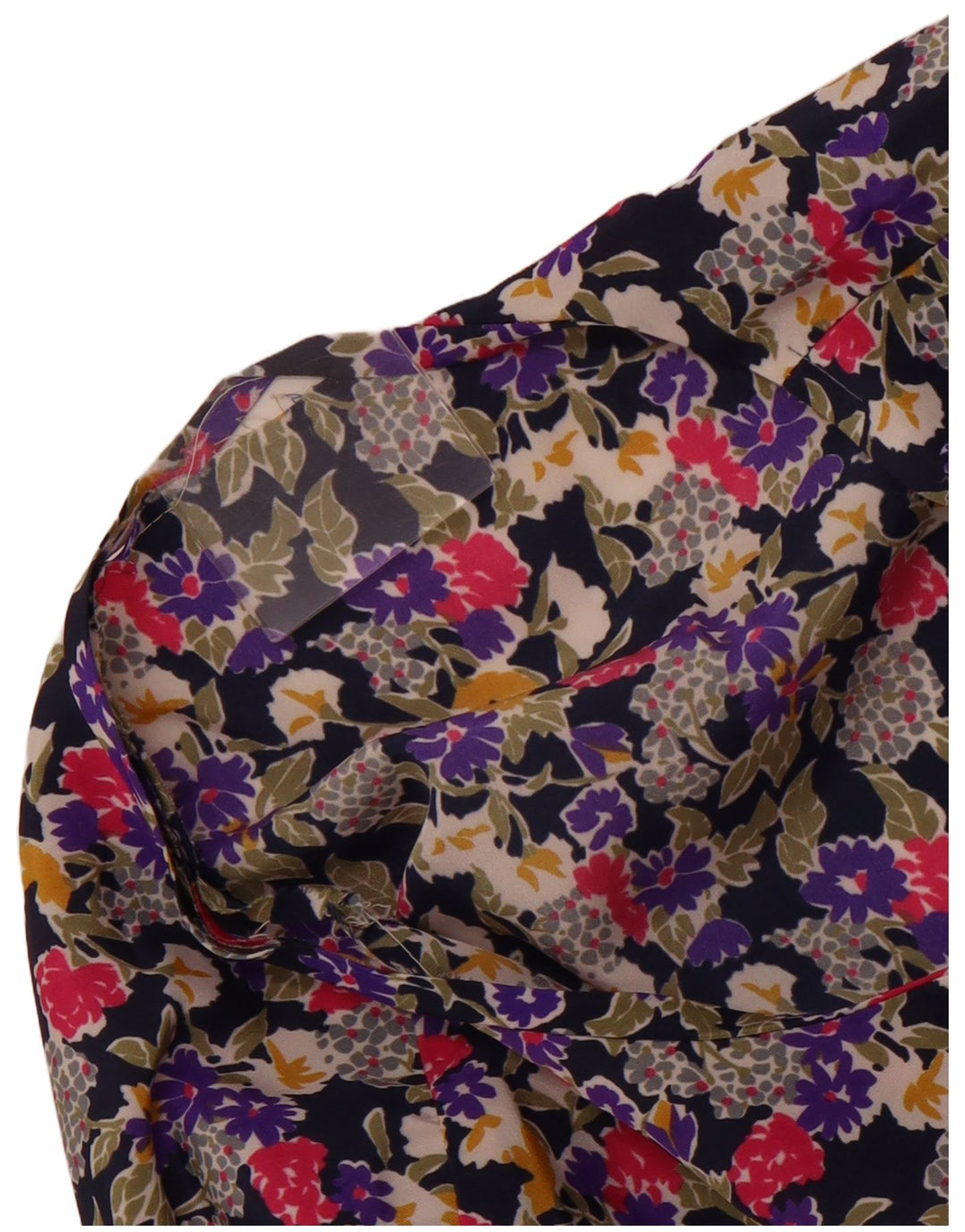VINTAGE Womens Crop Shirt Blouse UK 14 Medium Multicoloured Floral