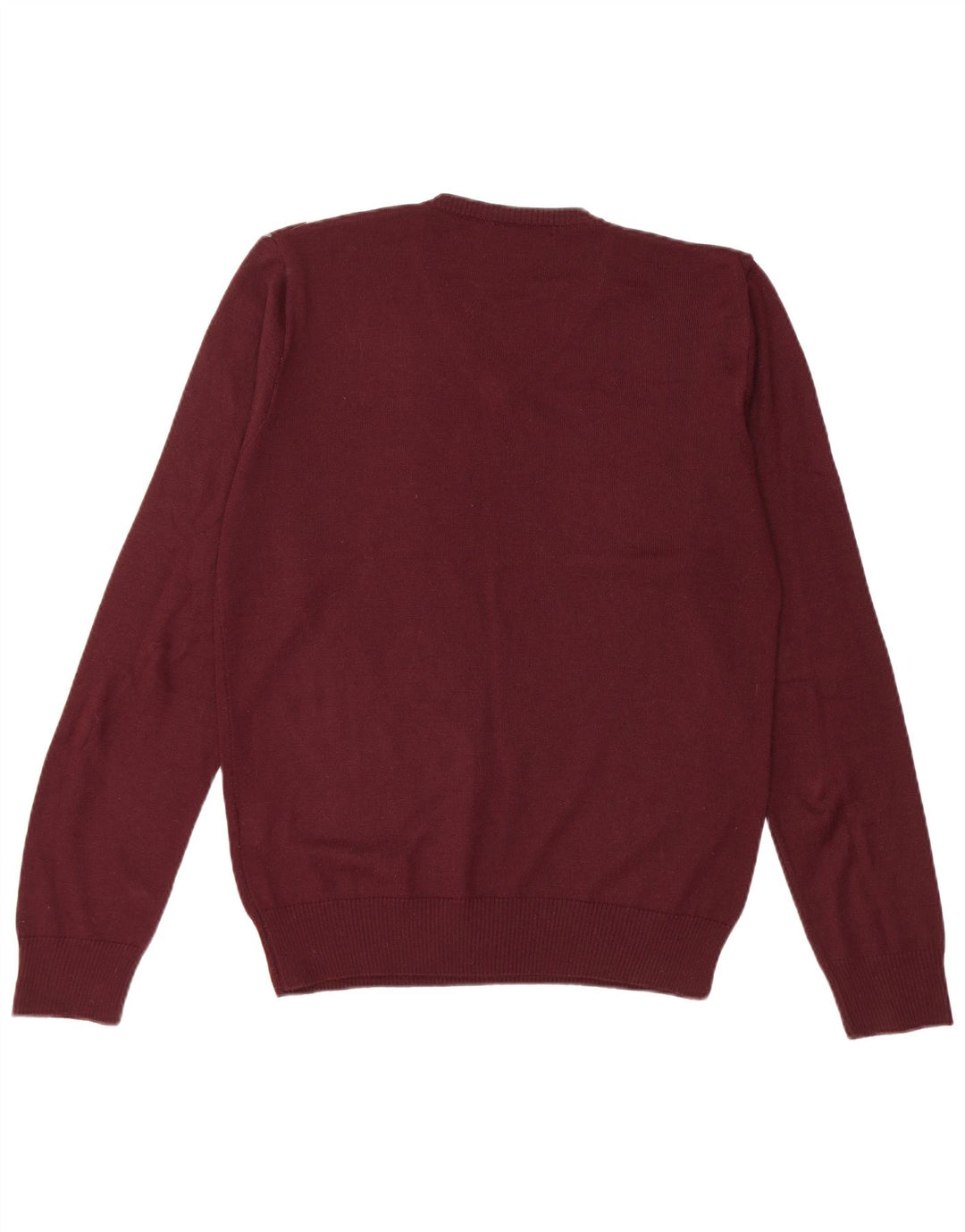 Sonny Bono Herren-Pullover mit V-Ausschnitt, mittleres Burgunderrot, Argyle-/Diamant-Wolle