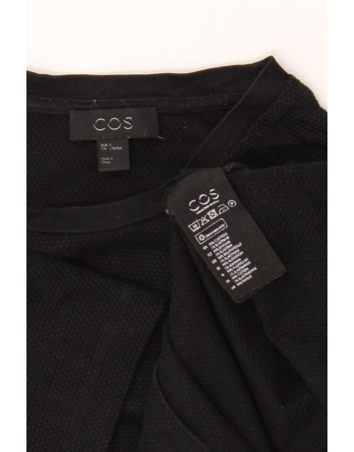 Cos Herren T-Shirt Top Small Schwarz Baumwolle