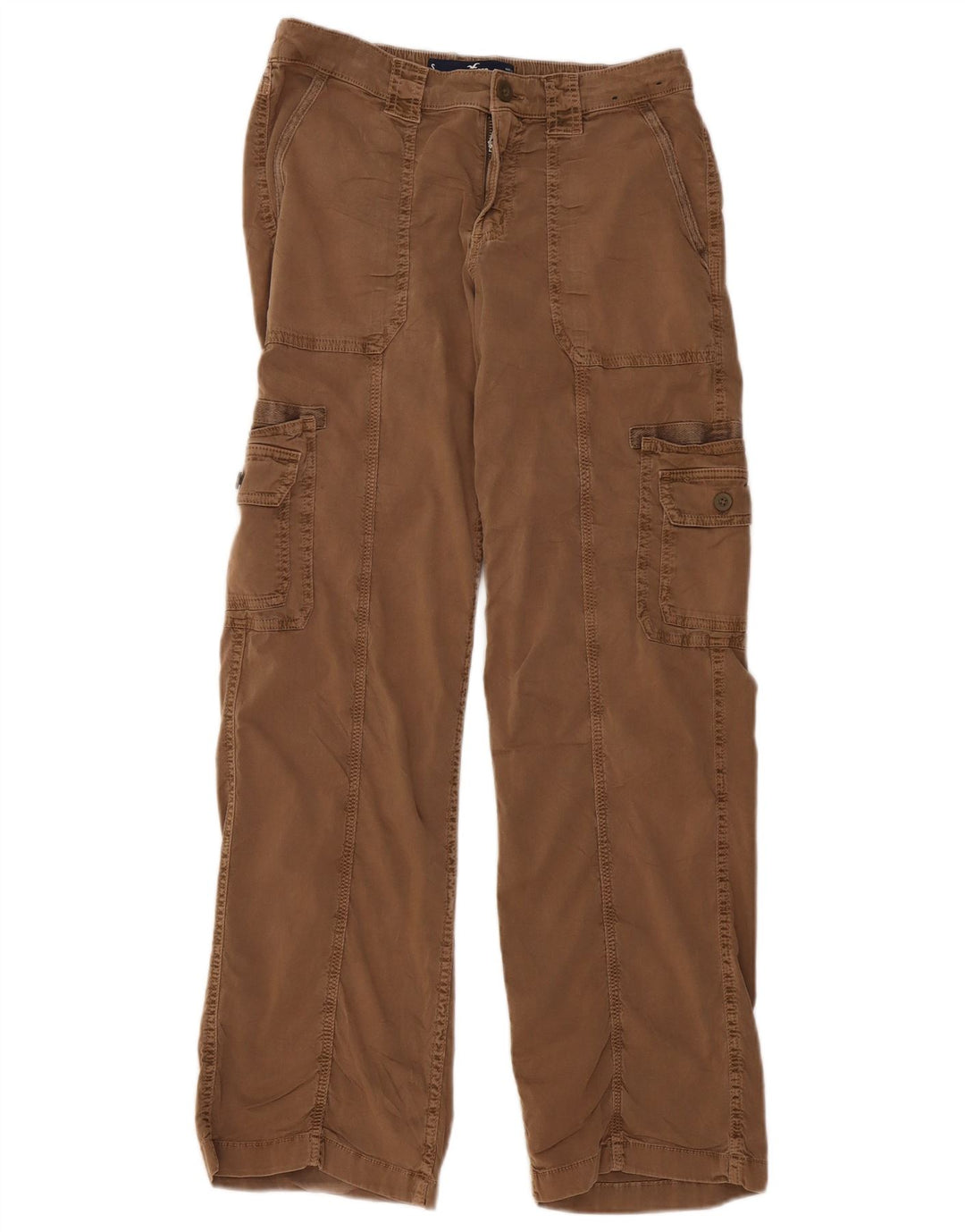 HOLLISTER Damen Baggy Cargohose mit niedriger Taille, Größe S, W26, L31, Braun