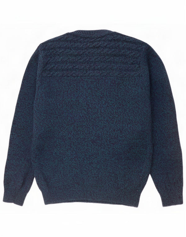 Ted Baker Mens Crew Neck Jumper Sweater Size 4 Large Navy Blue Flecked
