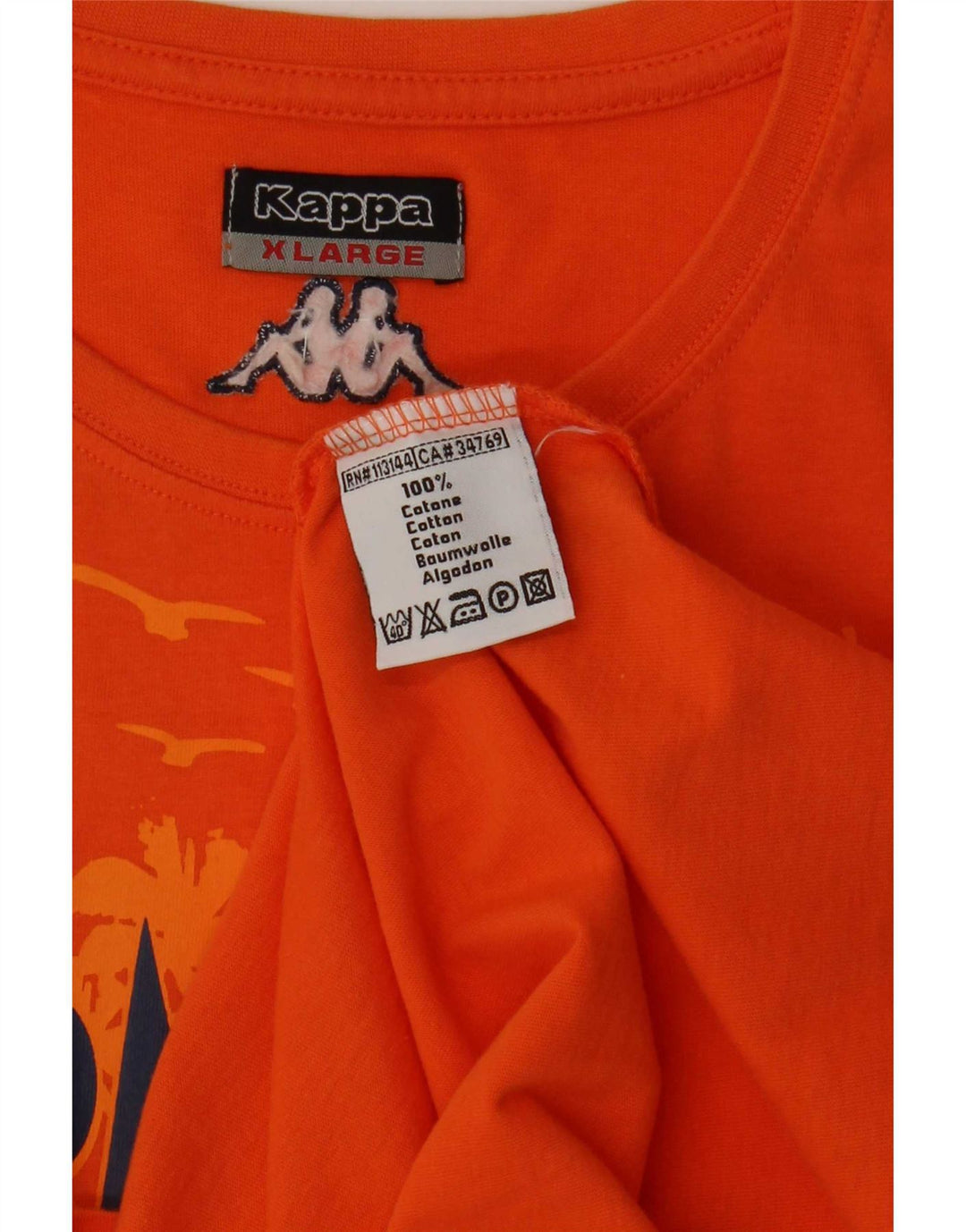 Kappa Herren Graphic Vest Top XL Orange Baumwolle