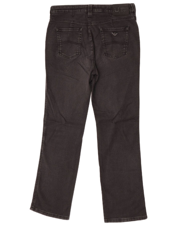 Armani Damen Straight Jeans W30 L30 Schwarze Baumwolle