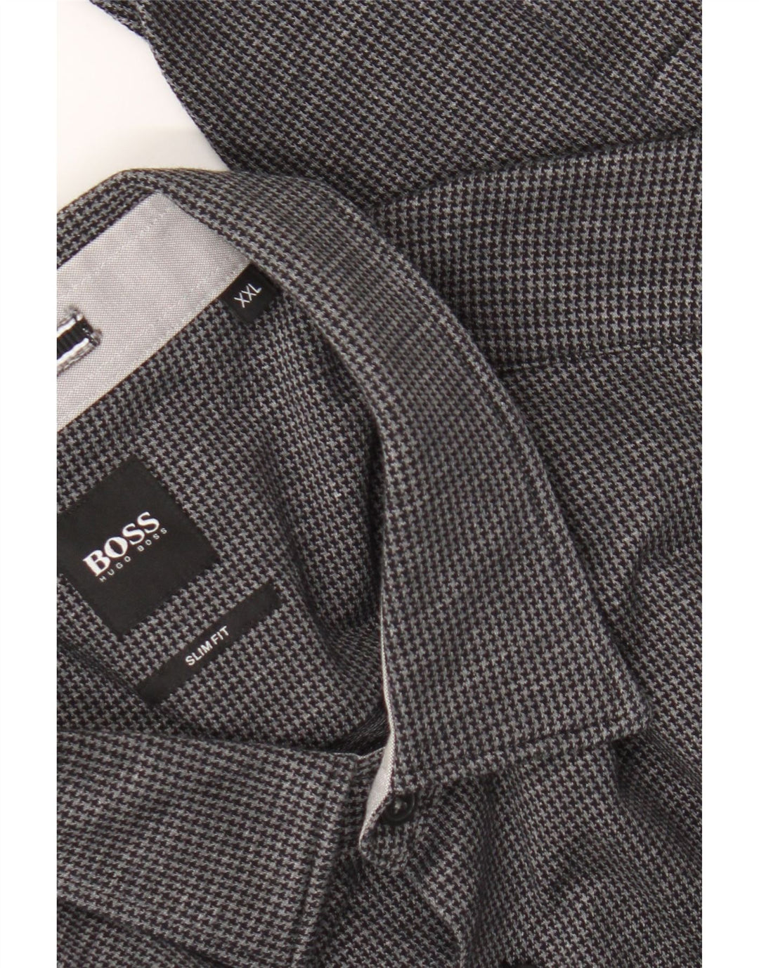 Hugo Boss Herren Slim Fit Hemd 2XL Schwarz Hahnentritt