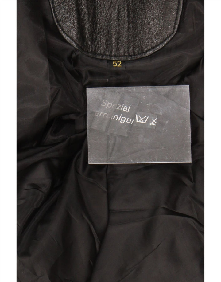 Vintage Herren Lederjacke IT 52 XL Schwarzes Leder