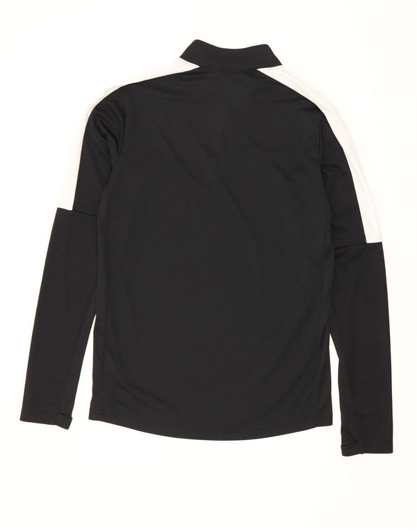 Nike Herren Dri Fit Zip Neck Top Langarm Klein Schwarz Farbblock