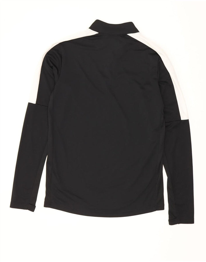 Nike Herren Dri Fit Zip Neck Top Langarm Klein Schwarz Farbblock