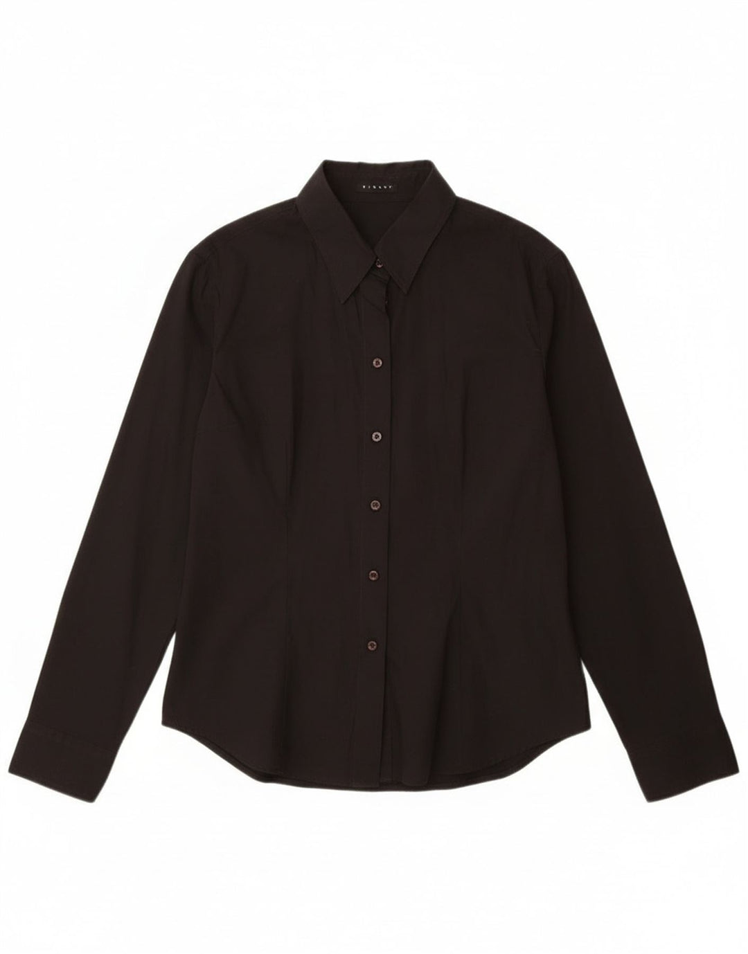 Sisley Damen-Hemd UK 14 Large aus schwarzer Baumwolle