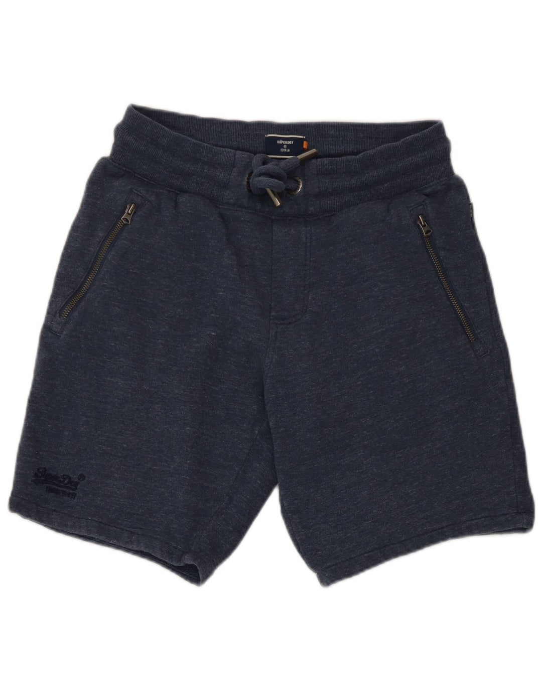 Superdry Herren-Sportshorts, Größe S, marineblau gesprenkelte Baumwolle